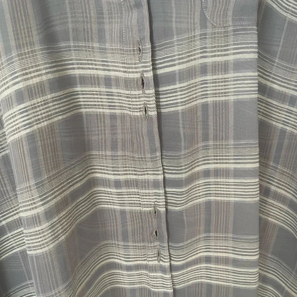 🚩 Final Sale Merrell | Mens Button Down Sheer Plaid Long Sleeve Shirt